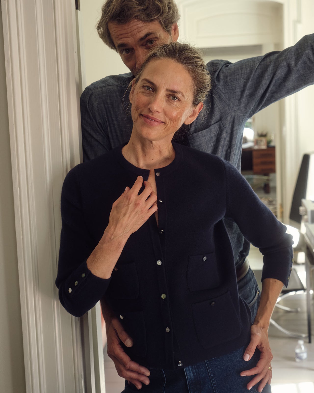 Camille Patch-Pocket Jean in 2-Year Indigo Stretch Denim