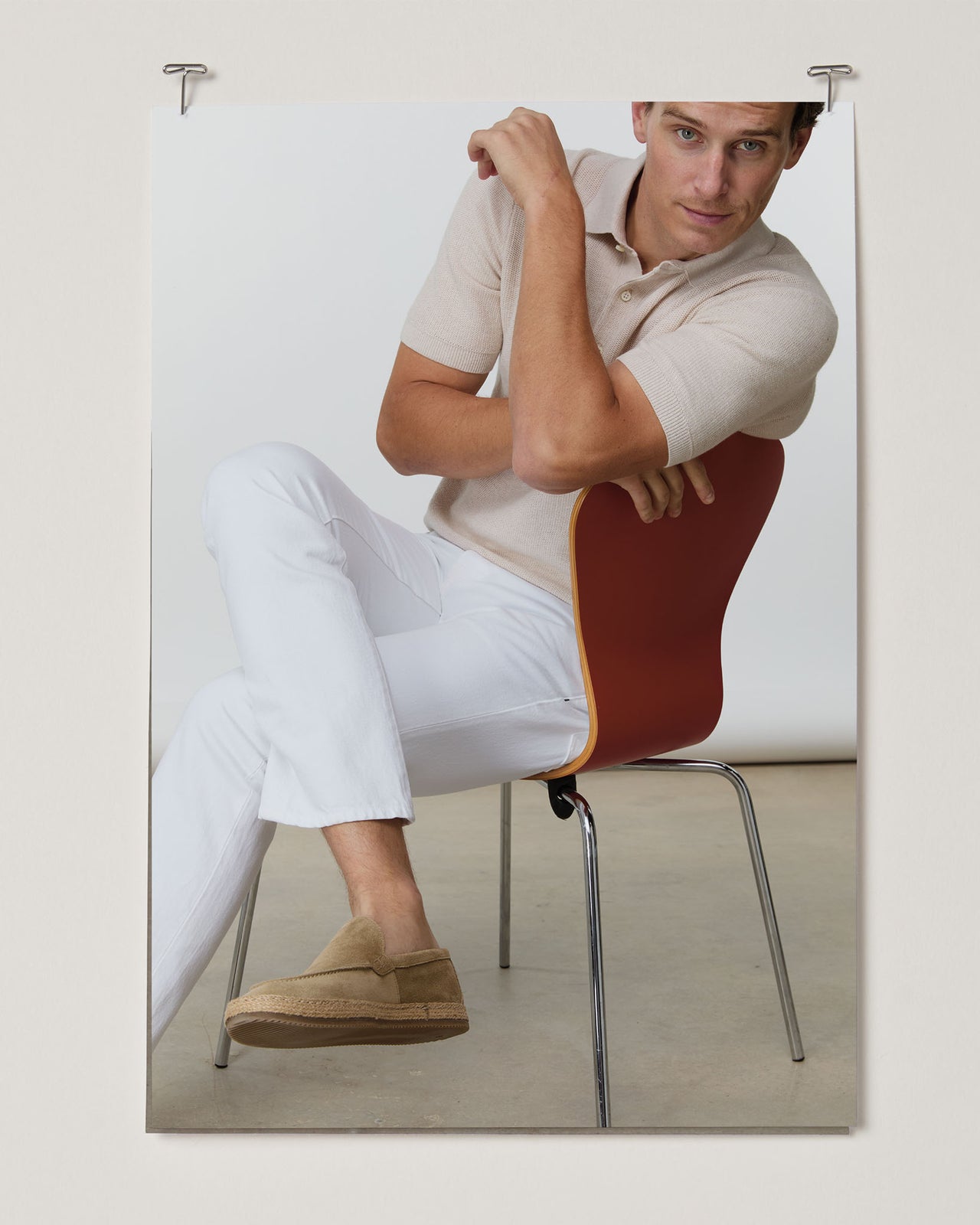 Slim Straight Jean in White Garment-Dyed Denim