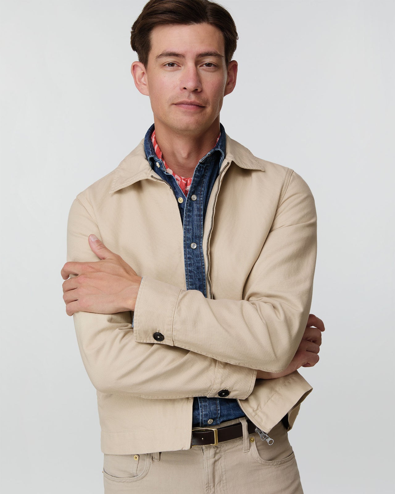 Western Work Shirt in Medium Wash Indigo Lightweight Denim