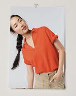 Load image into Gallery viewer, Camille Patch-Pocket Jean in Khaki Stretch Canvas
