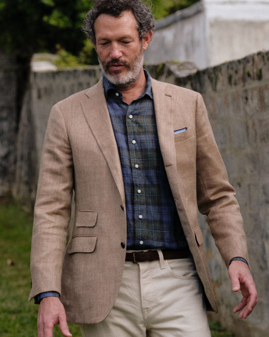 Virgil No. 3 Jacket in Mocha/Oat Hopsack