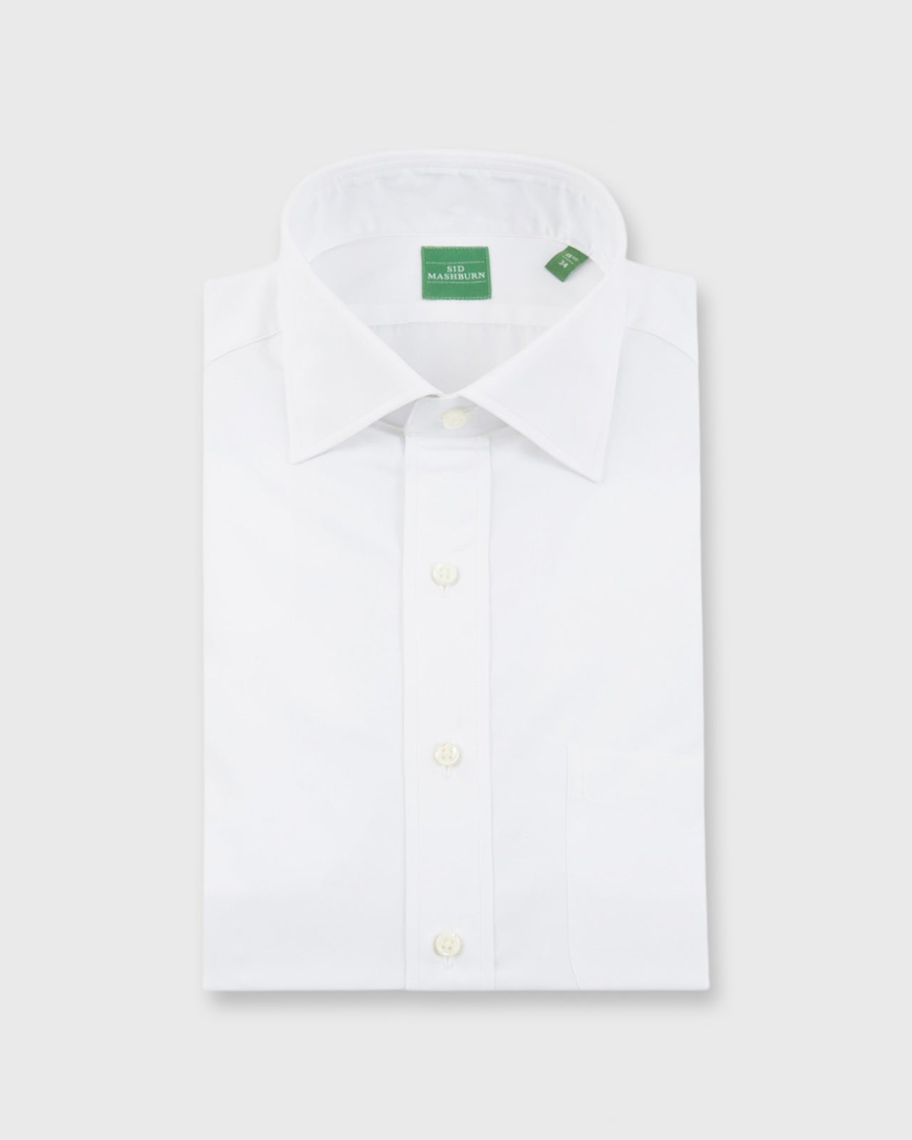 Spread Collar Dress Shirt White Poplin