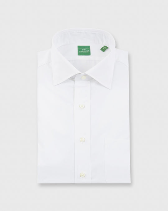 Spread Collar Dress Shirt White Poplin