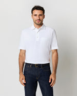 Load image into Gallery viewer, Short-Sleeved Polo in White Pima Pique
