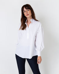 Anaya Popover Shirt in White Poplin