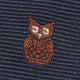 Silk Club Tie in Navy/Brown Owl