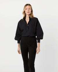 Anaya Popover Shirt in Black Poplin