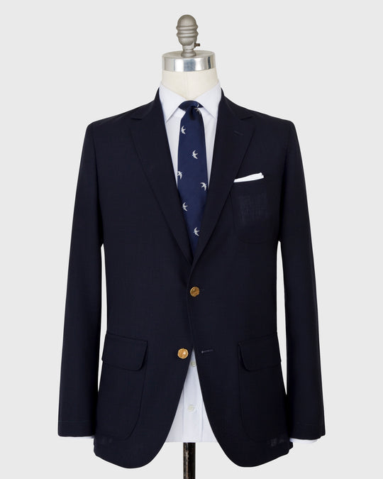 Ghost Blazer in Navy High-Twist