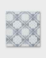 Load image into Gallery viewer, Cotton Print Pocket Square in White/Navy Paisley