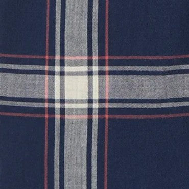 Button-Down Sport Shirt in Navy/Bone/Coral Madras