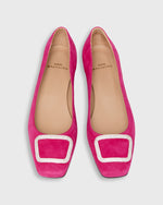 Load image into Gallery viewer, Embellished Buckle Shoe in Lipstick Suede