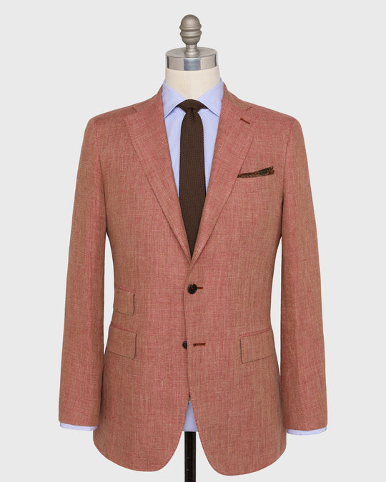 Kincaid No. 3 Jacket in Persimmon/Wheat Herringbone Linen