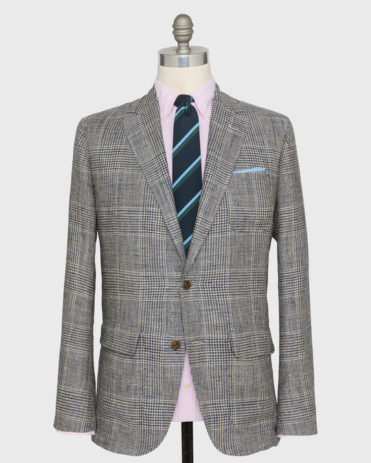 Ghost Blazer in Navy/Bone/Seaglass Glen Plaid Hopsack