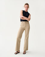 Load image into Gallery viewer, Camille Patch-Pocket Jean in Khaki Stretch Canvas
