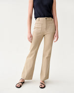 Load image into Gallery viewer, Camille Patch-Pocket Jean in Khaki Stretch Canvas

