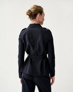 Load image into Gallery viewer, Safari Jacket in Navy Bi-Stretch Tropical Wool
