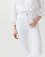 Load image into Gallery viewer, Camille Patch-Pocket Jean in White Stretch Denim
