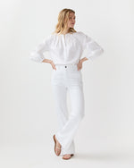 Load image into Gallery viewer, Camille Patch-Pocket Jean in White Stretch Denim
