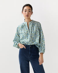 Sienna Top in Blue/Green Viger's Vine Liberty Fabric