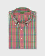 Load image into Gallery viewer, Button-Down Sport Shirt in Coral/Green/Yellow Madras
