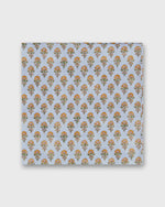 Load image into Gallery viewer, Cotton Print Pocket Square in French Blue/Tangerine Floral Printed Poplin