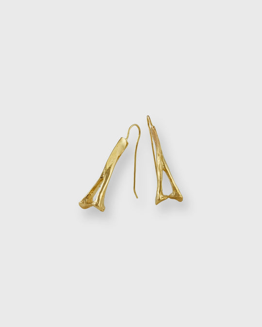 Alligator Spinous Process Earrings in Vermeil