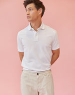 Load image into Gallery viewer, Court Polo in White Pima Pique
