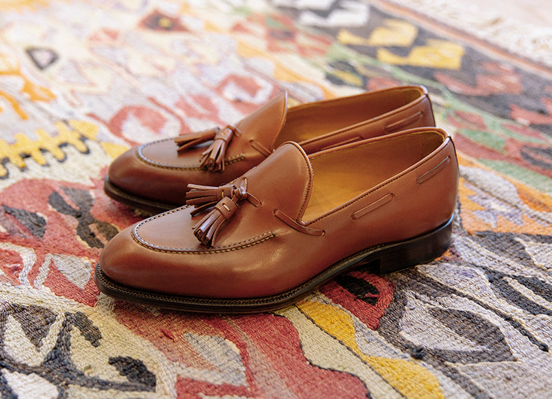 tassel loafers on the floor