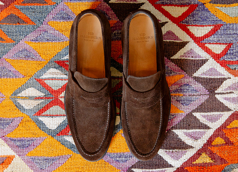 penny loafers on the floor